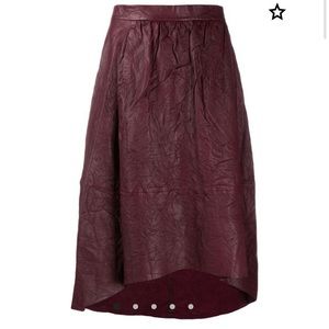 Zadig & Voltaire Joslin crinkled leather skirt nwt